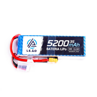 BATERIA LIPO 11.1V 3S 5200MAH 50C / 100C COM PLUG XT60 LEÃO LB5200LP3 XT60